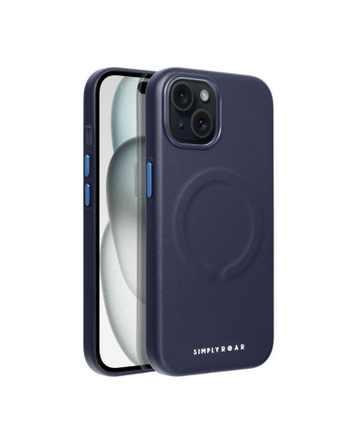 Etui Roar Leather Mag Case - pour iPhone 15 navy