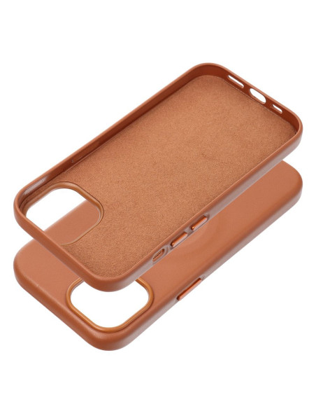 ETUI Roar Leather Mag Case - pour iPhone 15 Brun