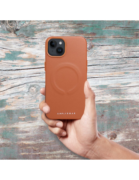 ETUI Roar Leather Mag Case - pour iPhone 13 Brun