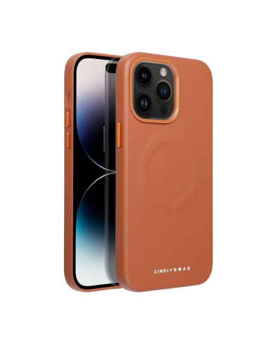 ETUI Roar Leather Mag Case - pour iPhone 14 Pro Max Brun
