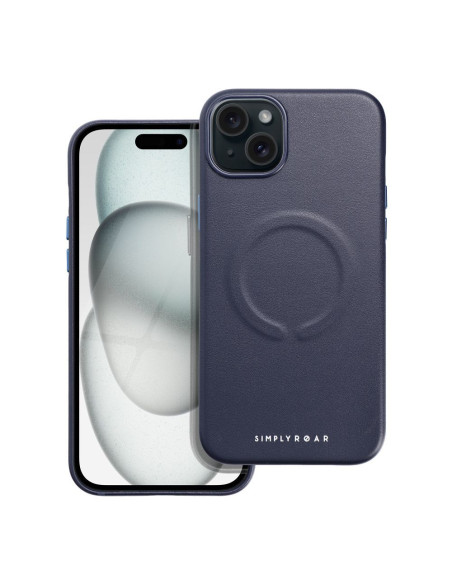 Etui Roar Leather Mag Case - pour iPhone 15 Plus navy