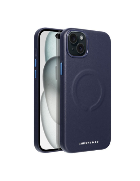 Etui Roar Leather Mag Case - pour iPhone 15 Plus navy