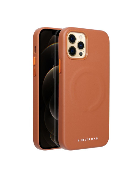 ETUI Roar Leather Mag Case - pour iPhone 12 Pro Brun