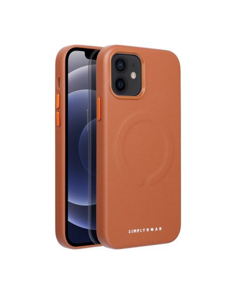 ETUI Roar Leather Mag Case - pour iPhone 12 Brun