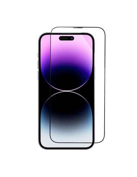 Verre trempé 5D Full Glue - pour iPhone 15 Plus noir + applicateur