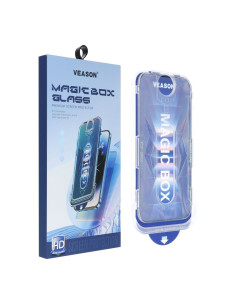 6D Pro Veason Verre trempé facile à installer - pour Iphone 15 Plus noir 2