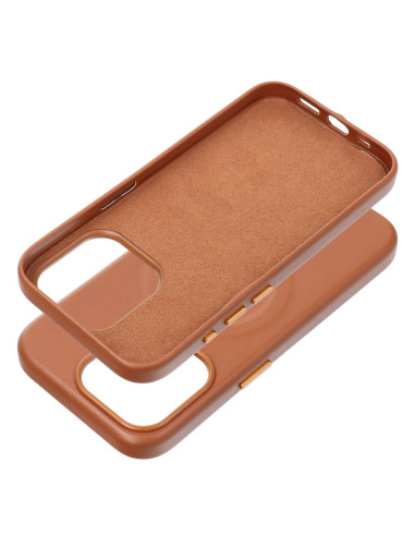 ETUI Roar Leather Mag Case - pour iPhone 15 Pro Brun