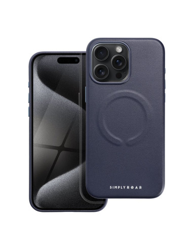Etui Roar Leather Mag Case - pour iPhone 15 Pro Max navy