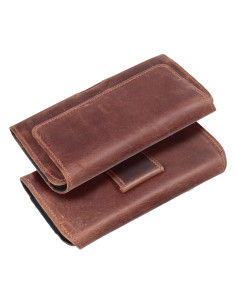 ROYAL Crazy Horse universal horizontal leather belt holster size L for IPHONE 12 / 12 PRO / 13 / 13 PRO / 14 / 14 PRO / SAMSUNG  2