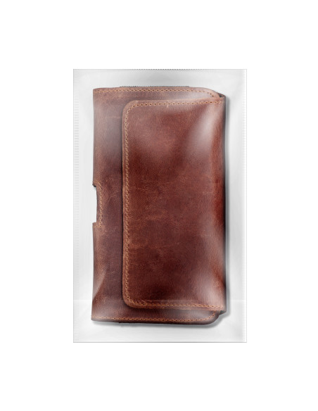 ROYAL Crazy Horse universal horizontal leather belt holster size XL IPHONE 13 PRO MAX / 14 PRO MAX / SAMSUNG S21 PLUS / S20 FE /