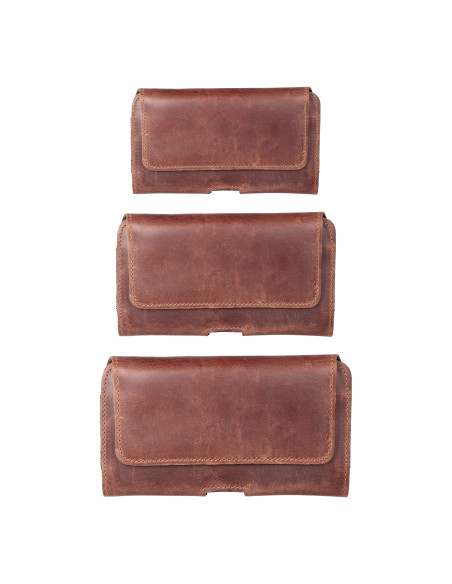 ROYAL Crazy Horse universal horizontal leather belt holster size XL IPHONE 13 PRO MAX / 14 PRO MAX / SAMSUNG S21 PLUS / S20 FE /