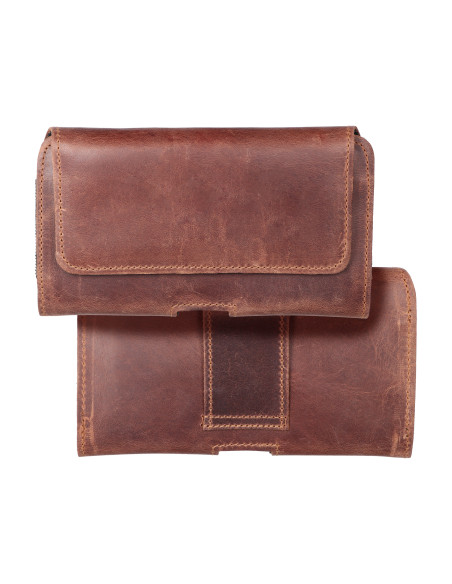 Etui de ceinture horizontal en cuir - ROYAL Crazy Horse / marron - Taille 2XL - pour SAMSUNG A21s / S20 ULTRA / S21 ULTRA / A70 