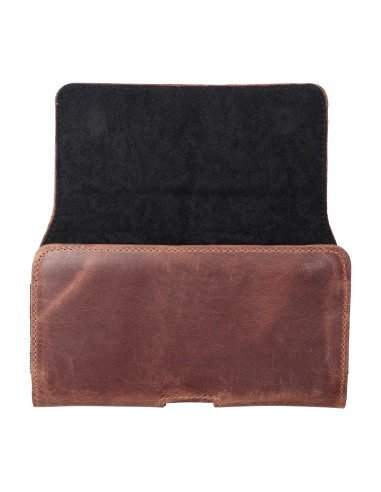 Etui de ceinture horizontal en cuir - ROYAL Crazy Horse / marron - Taille 2XL - pour SAMSUNG A21s / S20 ULTRA / S21 ULTRA / A70 