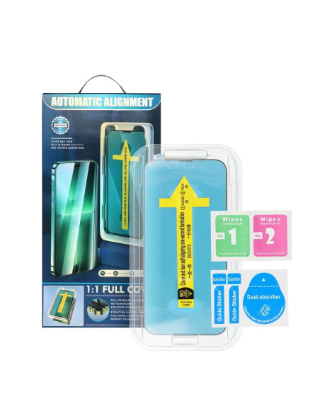 5D Full Glue Tempered Glass for iPhone 13 Mini black + applicator