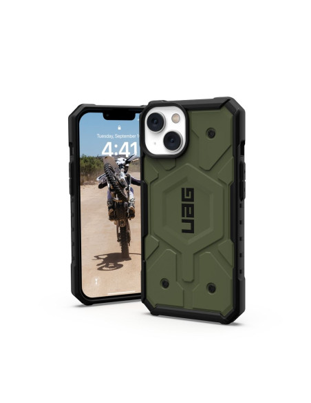 Coque ( UAG ) Urban Armor Gear Pathfinder pour IPHONE 14 PLUS compatible avec MagSafe vert