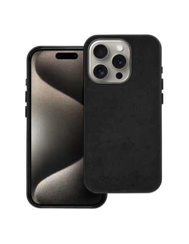 Housse Mag tissée compatible avec MagSafe pour IPHONE 15 PRO noir