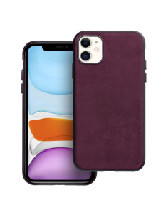 Housse Mag tissée compatible avec MagSafe pour IPHONE 11 bordeaux