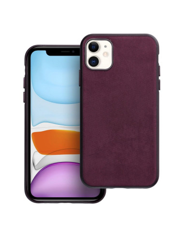 Housse Mag tissée compatible avec MagSafe pour IPHONE 11 bordeaux