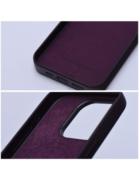 Housse Mag tissée compatible avec MagSafe pour IPHONE 12 / 12 PRO bordeaux