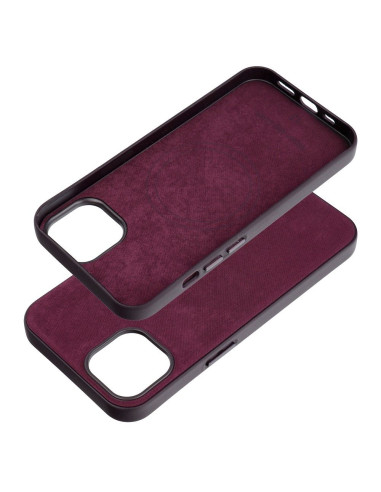 Housse Mag tissée compatible avec MagSafe pour IPHONE 13 bordeaux