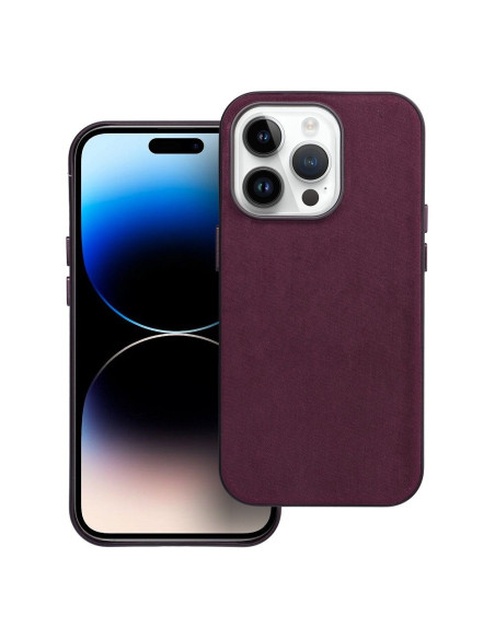 Housse Mag tissée compatible avec MagSafe pour IPHONE 14 PRO bordeaux