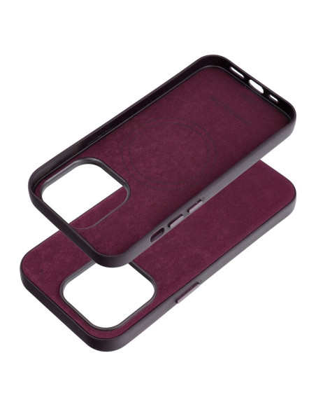 Housse Mag tissée compatible avec MagSafe pour IPHONE 14 PRO bordeaux