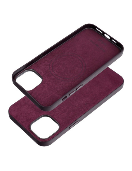 Housse Mag tissée compatible avec MagSafe pour IPHONE 14 PLUS bordeaux