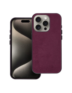 Housse Mag tissée compatible avec MagSafe pour IPHONE 15 PRO bordeaux