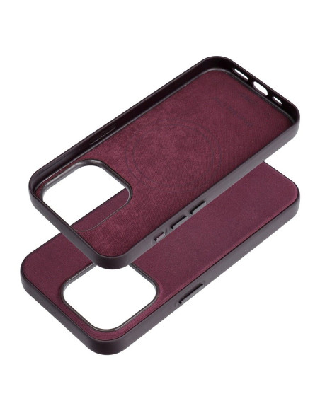 Housse Mag tissée compatible avec MagSafe pour IPHONE 15 PRO bordeaux