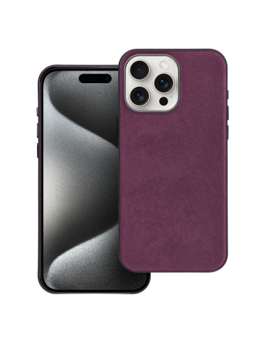 Housse Mag tissée compatible avec MagSafe pour IPHONE 15 PRO MAX bordeaux