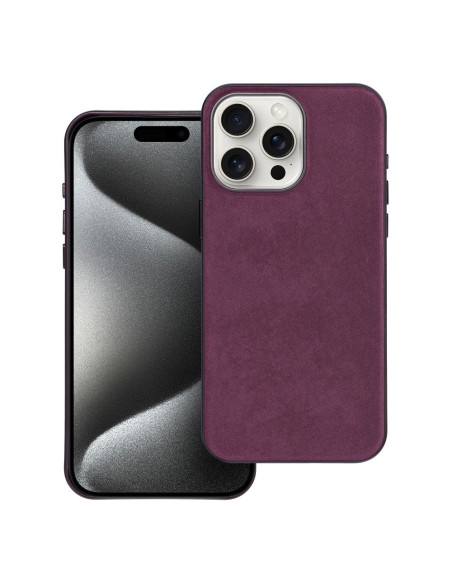 Housse Mag tissée compatible avec MagSafe pour IPHONE 15 PRO MAX bordeaux