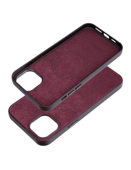 Housse Mag tissée compatible avec MagSafe pour IPHONE 15 PLUS bordeaux