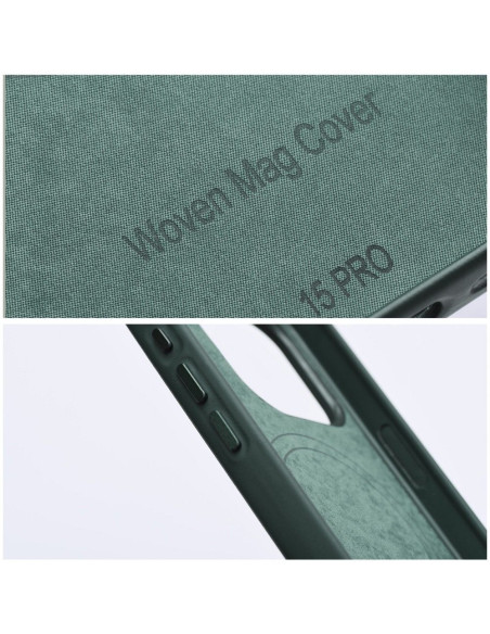 Housse Mag tissée compatible avec MagSafe pour IPHONE 14 PRO vert