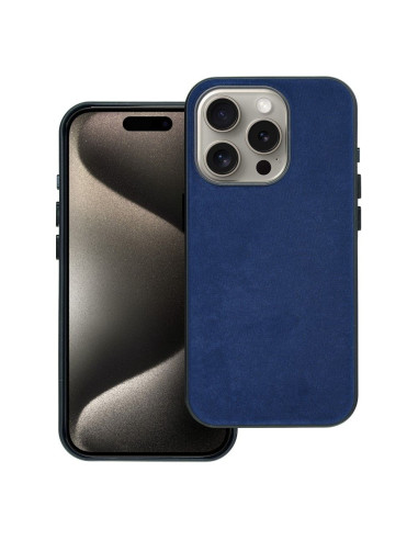 Housse Mag tissée compatible avec MagSafe pour IPHONE 15 PRO bleu