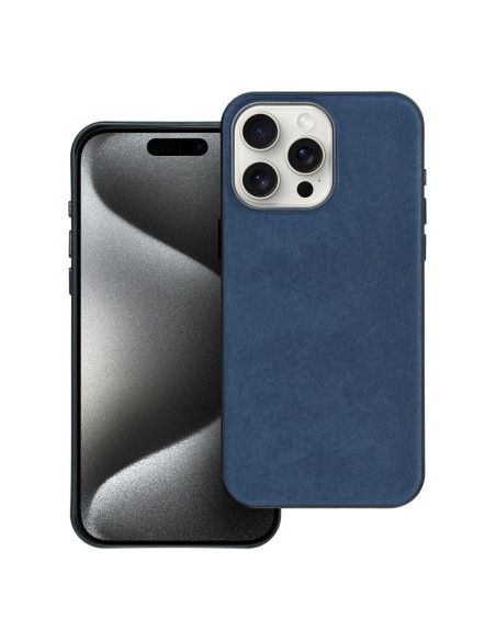 Housse Mag tissée compatible avec MagSafe pour IPHONE 15 PRO MAX bleu