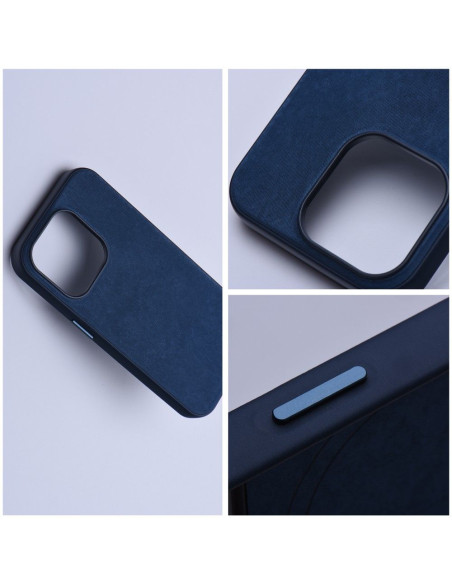 Housse Mag tissée compatible avec MagSafe pour IPHONE 15 PRO MAX bleu