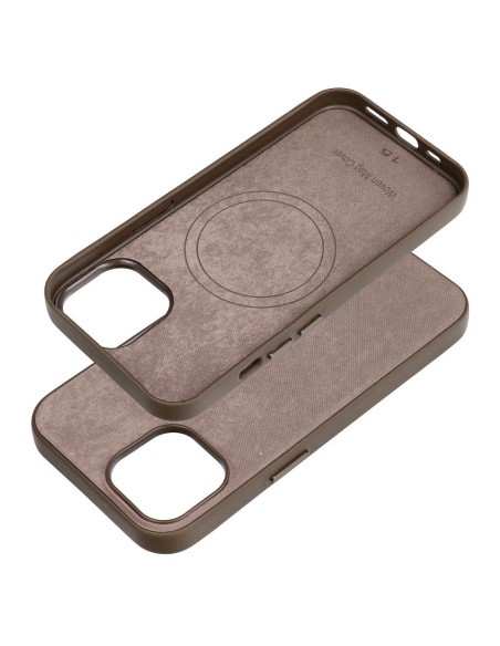 Housse Mag tissée compatible avec MagSafe pour IPHONE 15 marron clair
