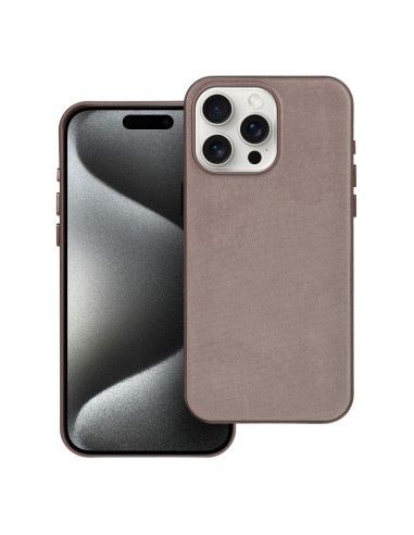 Housse Mag tissée compatible avec MagSafe pour IPHONE 15 PRO MAX marron clair