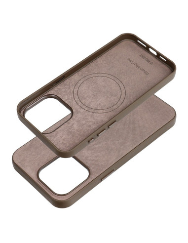 Housse Mag tissée compatible avec MagSafe pour IPHONE 15 PRO MAX marron clair