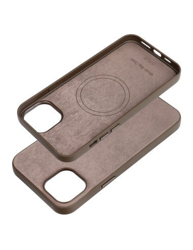Housse Mag tissée compatible avec MagSafe pour IPHONE 15 PLUS marron clair