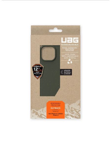 Coque ( UAG ) Urban Armor Gear Biodegradable Outback pour iPhone 14 PLUS vert