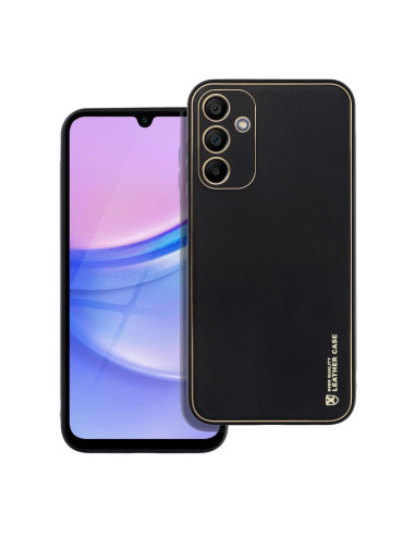 Etui LEATHER Case en cuir pour SAMSUNG Galaxy A15 5G / A15 4G NOIR