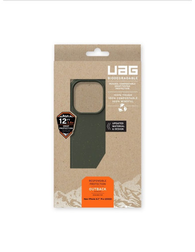 ( UAG ) Urban Armor Gear Biodegradable Outback case for iPhone 14 PRO MAX green