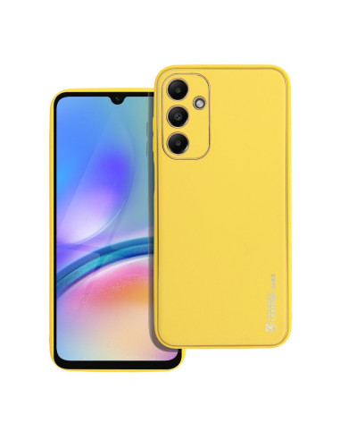 Etui LEATHER Case en cuir pour SAMSUNG Galaxy A25 5G JAUNE
