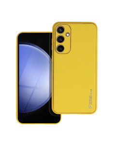 Etui LEATHER Case en cuir pour SAMSUNG Galaxy S23 FE JAUNE