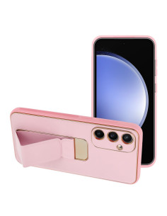 Etui LEATHER Case Kickstand pour SAMSUNG Galaxy S24 FE ROSE