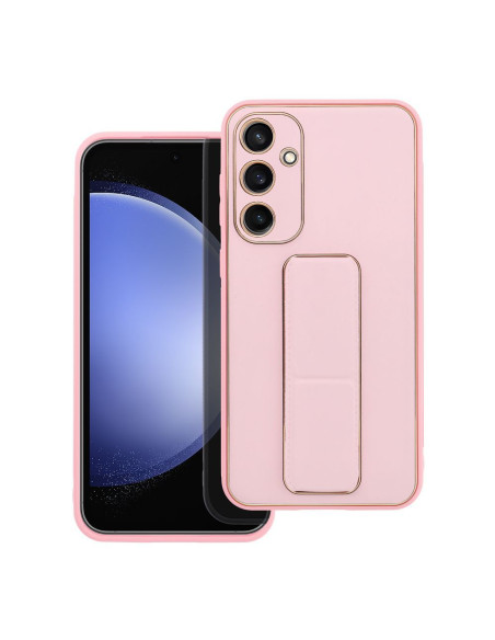 Etui LEATHER Case Kickstand pour SAMSUNG Galaxy S24 FE ROSE
