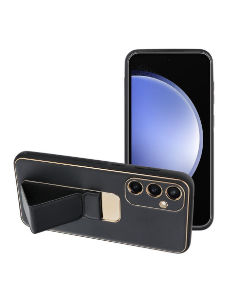 Etui LEATHER Case Kickstand pour SAMSUNG Galaxy S24 FE NOIR