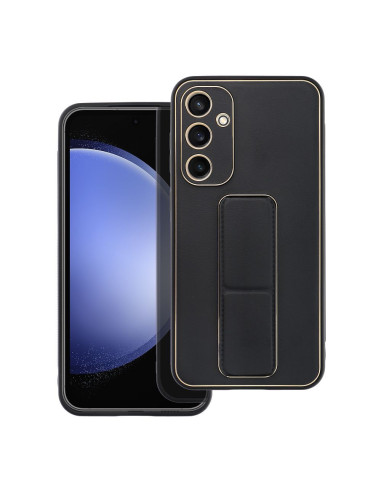 Etui LEATHER Case Kickstand pour SAMSUNG Galaxy S24 FE NOIR