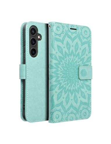 Etui MEZZO Book pour SAMSUNG S23 FE mandala vert